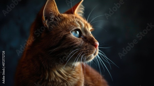 Elegant feline against a dark backdrop