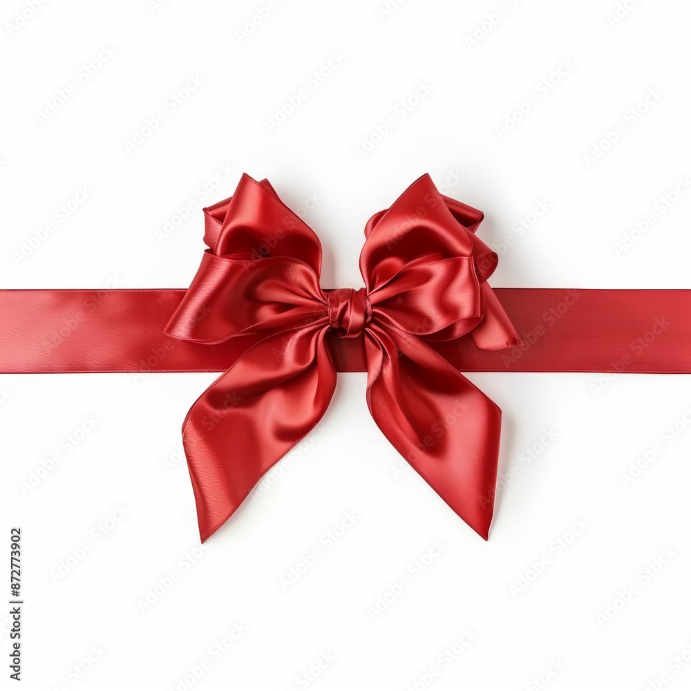 Red Ribbon With Bow Tied Red Ribbon With Bow Tied