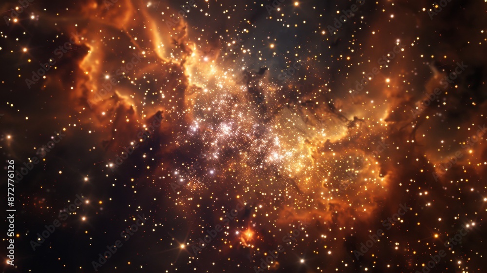 Cosmic Nebula with Bright Stars. Cosmic Nebula with Bright Stars.