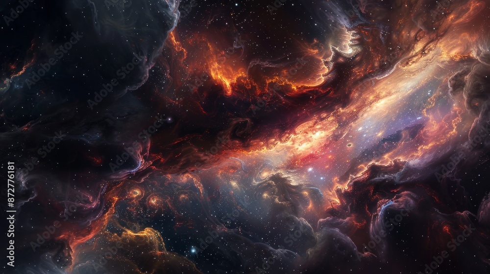 Cosmic Nebula with Stars and Galaxies. Cosmic Nebula with Stars and Galaxies.