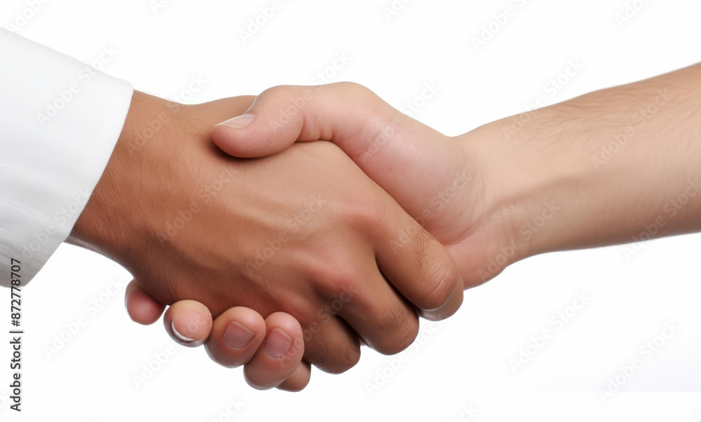 Two business people shaking hands in agreement. Two business people shaking hands in agreement.