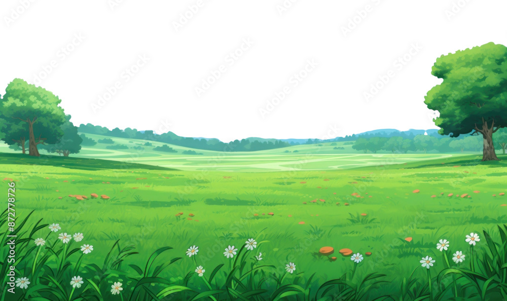 Fototapeta premium PNG Green field background backgrounds grassland landscape.