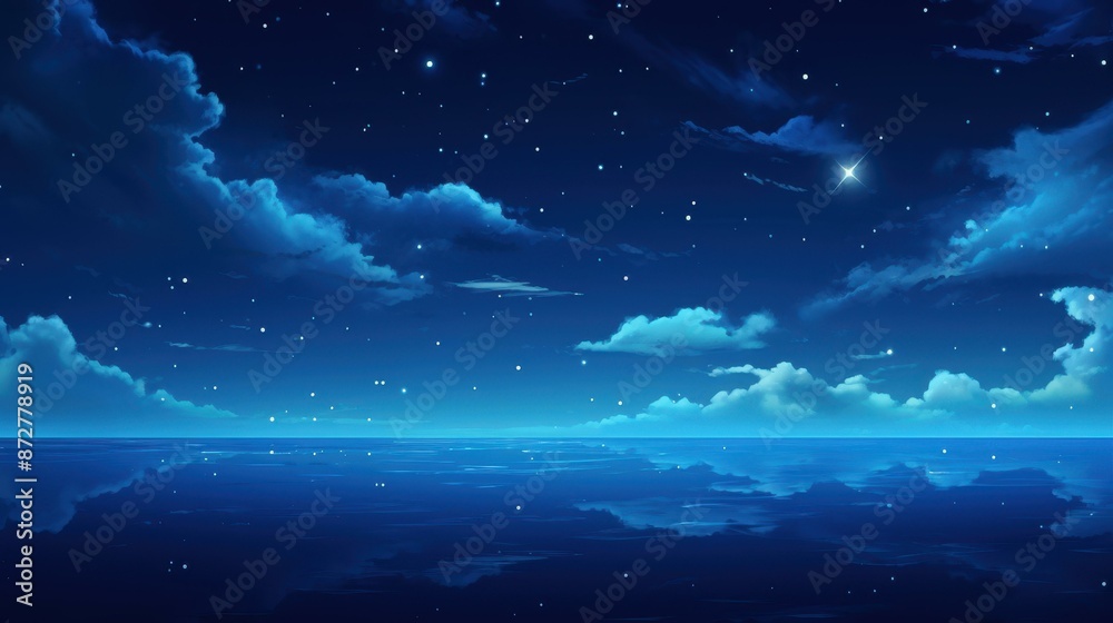 Enchanting celestial landscape with dramatic moody clouds and starry night sky. Enchanting celestial landscape with dramatic moody clouds and starry night sky.