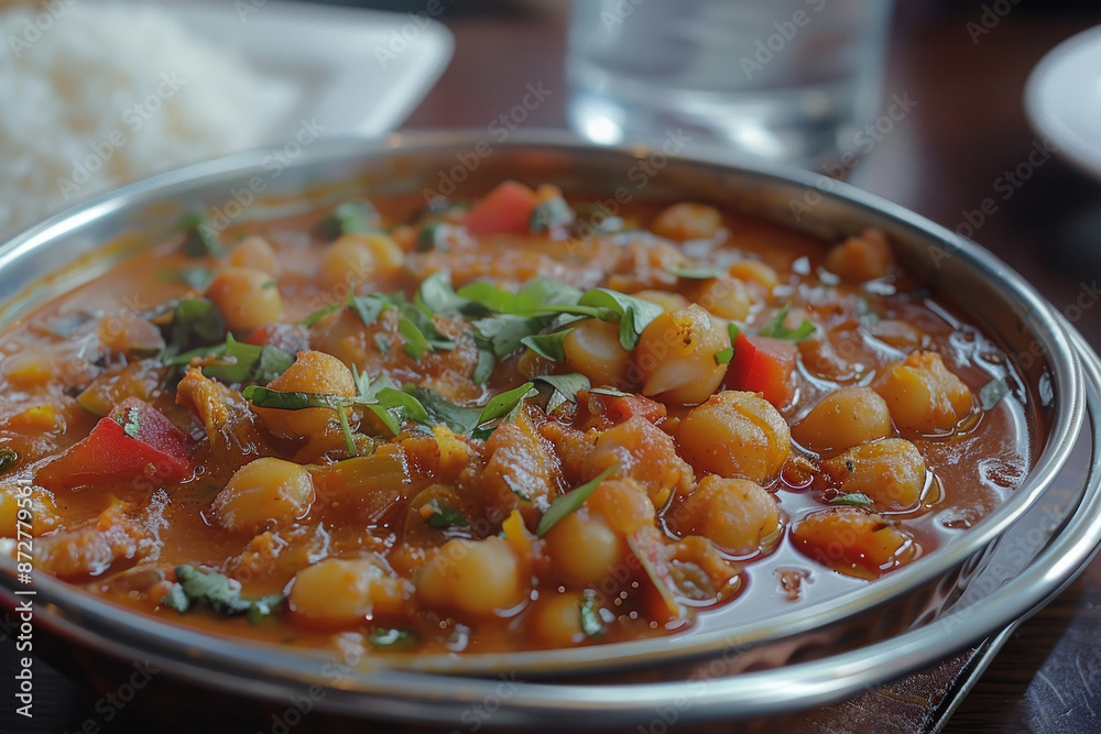Indian food spicy chana masala made from chickpea Indian food spicy chana masala made from chickpea