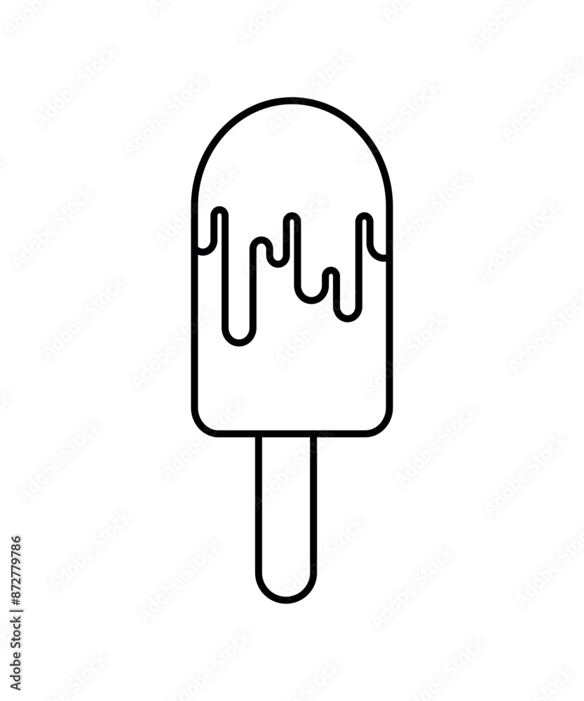 Popsicle Ice Cream Doodle in Black Line Icon for Summer Drink Vector Illustration Popsicle Ice Cream Doodle in Black Line Icon for Summer Drink Vector Illustration