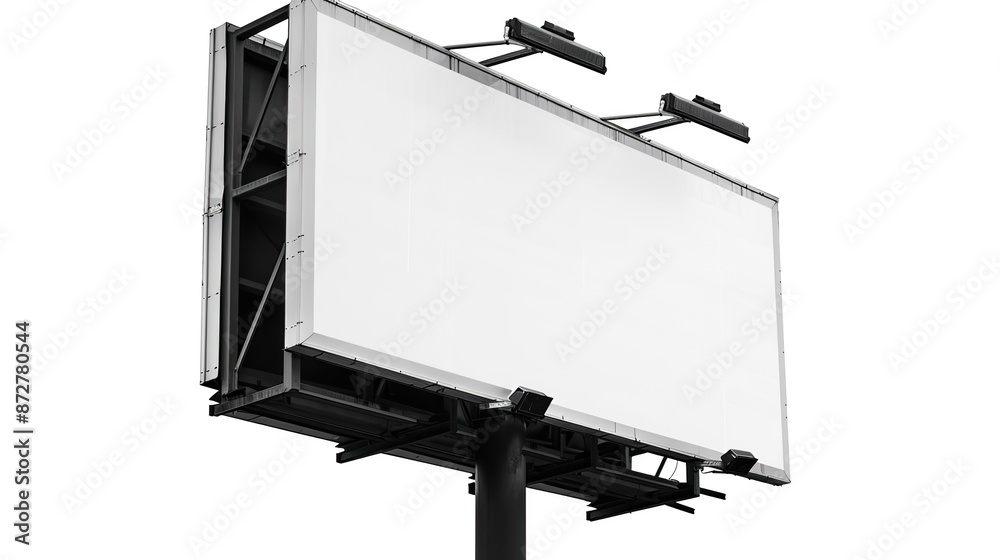 Large blank billboard isolated on white background