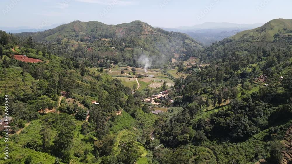 The aerial view of the Hill Country Region in Sri Lanka The aerial view of the Hill Country Region in Sri Lanka