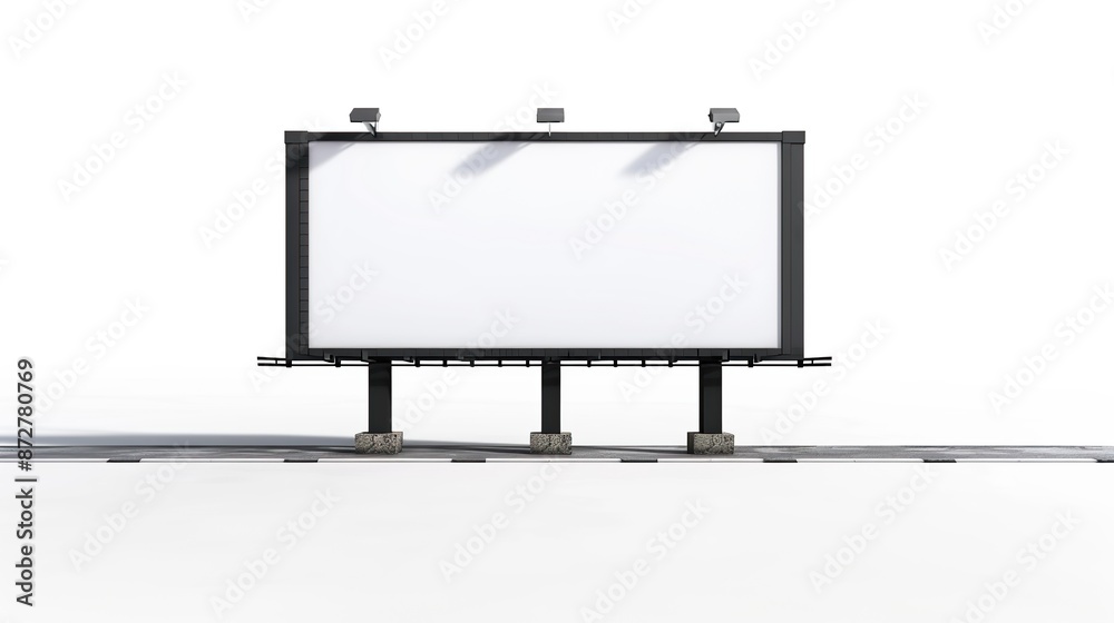 Obraz premium Large blank billboard isolated on white background