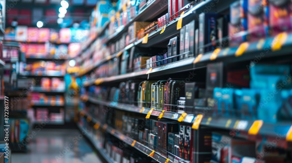 Blurred Store Shelf. Blurred Store Shelf.