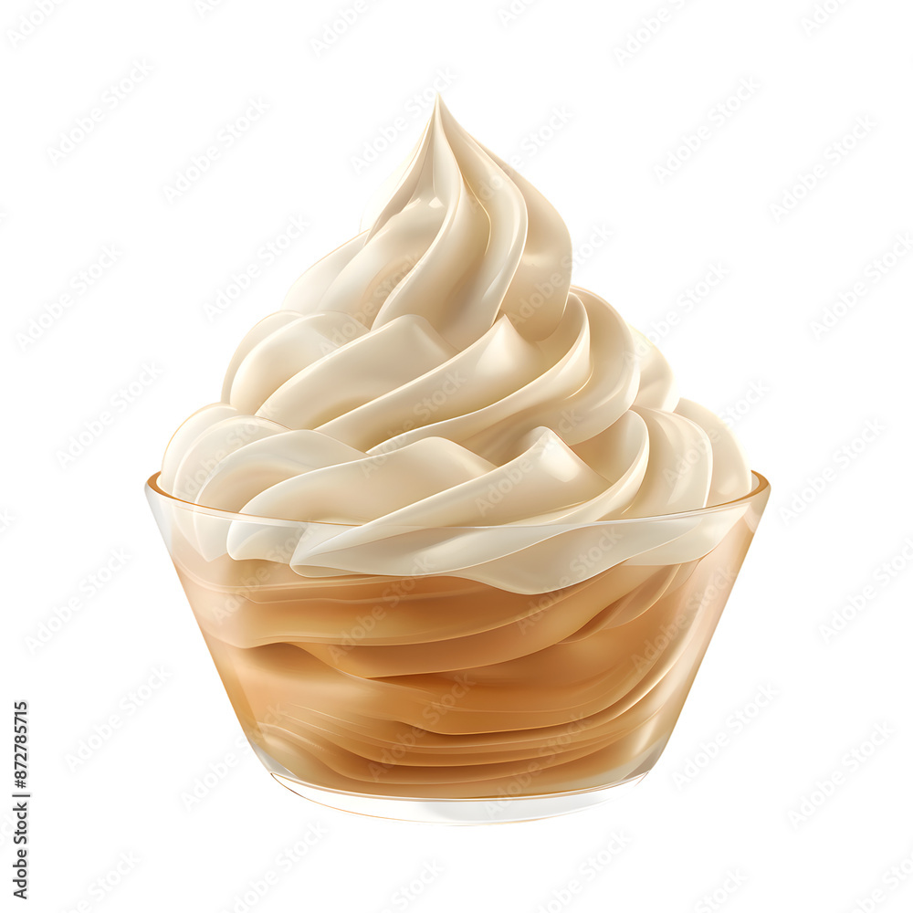 Soft Ice cream with caramel topping isolated on transparent background Soft Ice cream with caramel topping isolated on transparent background