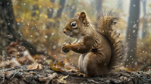 Squirrel in forest habitat
