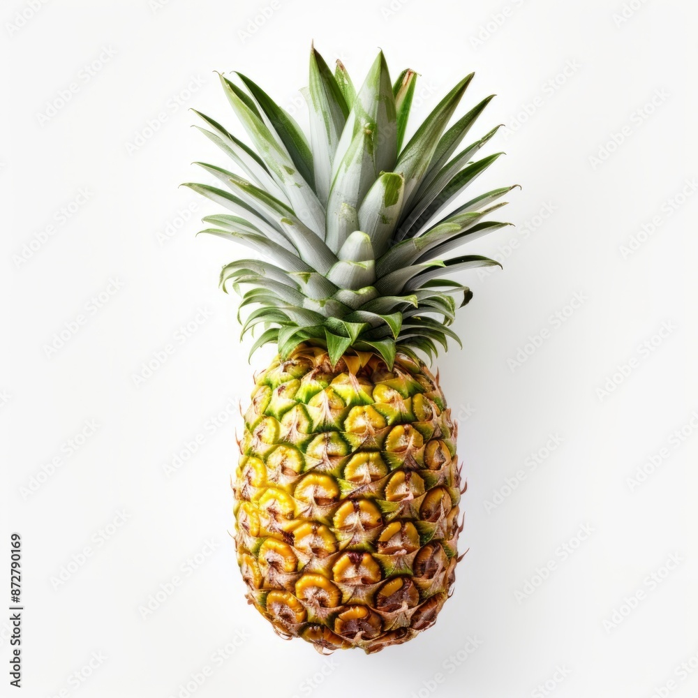 Pineapple on white background,generated with AI. High quality photo