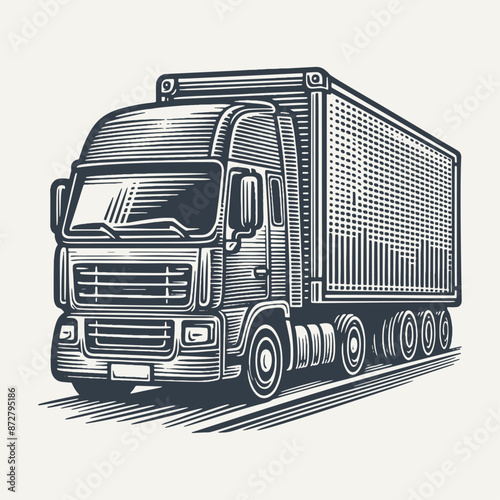 Fast Shipping. Vintage woodcut engraving style vector illustration.