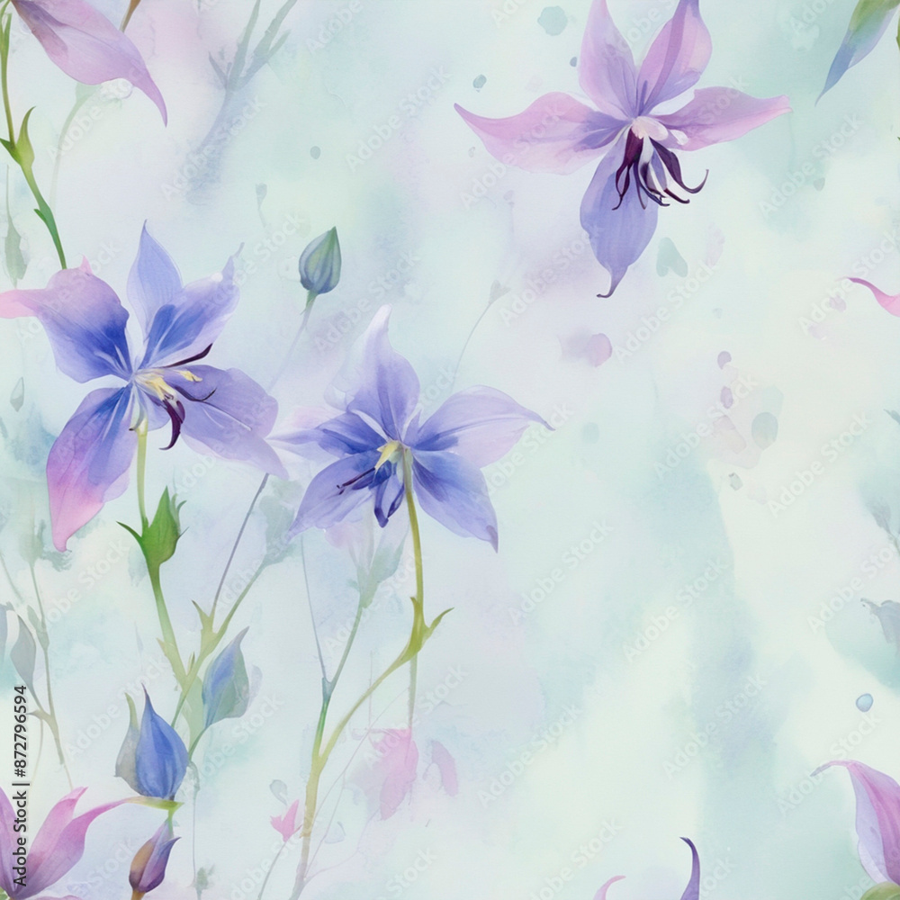 Obraz premium seamless watercolor floral primitive wallpaper