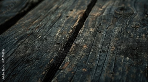 Aged grimy wooden surface up close