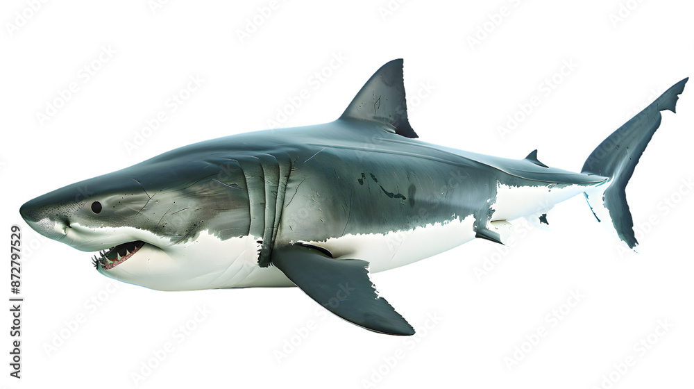 White shark isolated on transparent background White shark isolated on transparent background