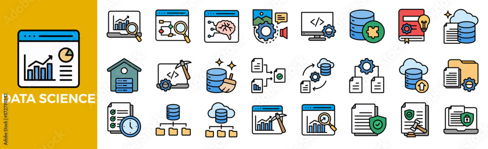 DATA SCIENCE Icon Set For Design Elements, technology, digital, data, ai, network DATA SCIENCE Icon Set For Design Elements, technology, digital, data, ai, network