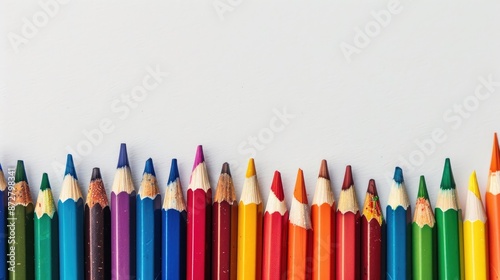 Arrangement of color pencils with space for writing