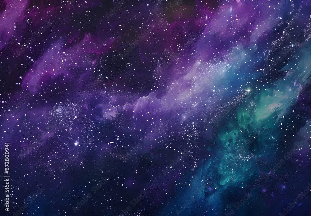 Naklejka premium Impressionist Galaxy Nebulae Painting