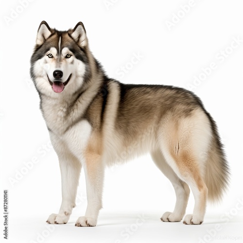 husky Full body facing forward clear with white background,generated with AI. High quality photo. High quality photo