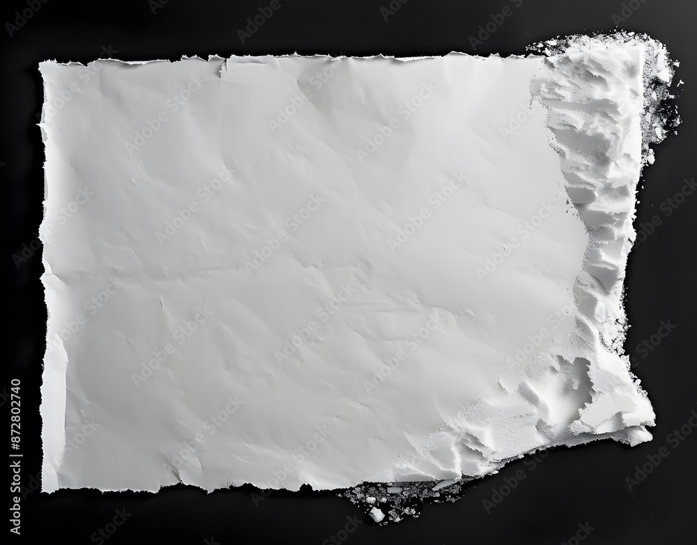 Torn Paper with Antarctic Snow Texture Torn Paper with Antarctic Snow Texture