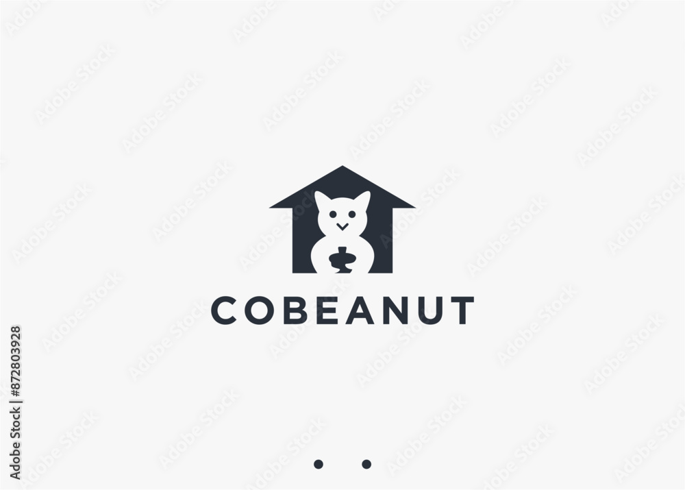squirrel house logo design vector silhouette illustration squirrel house logo design vector silhouette illustration