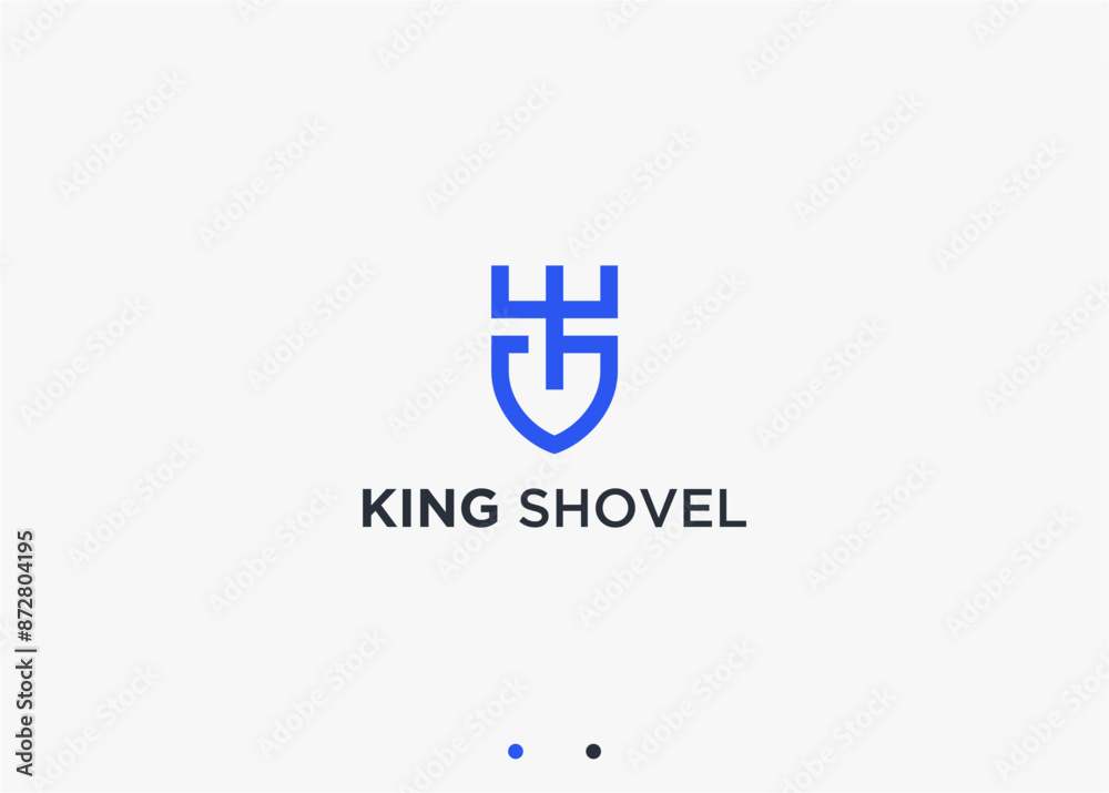 Obraz premium shovel with crown logo design vector silhouette illustration