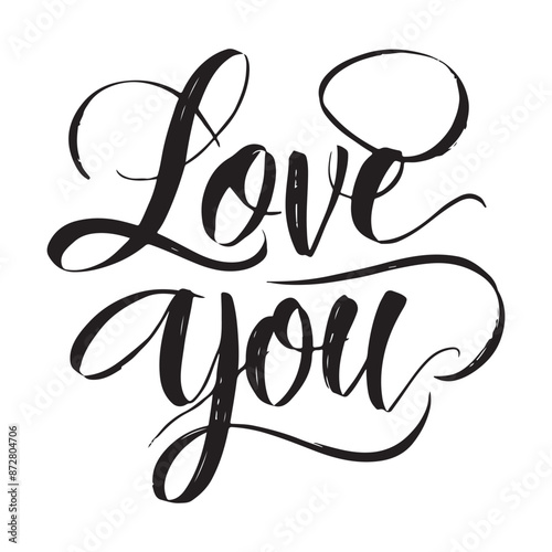 Love You typography in vector