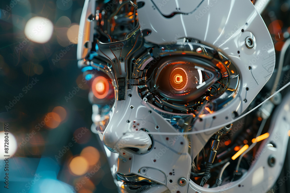 Generative AI creative picture Robot cyborg in activities of daily life routine living together with people Generative AI creative picture Robot cyborg in activities of daily life routine living together with people