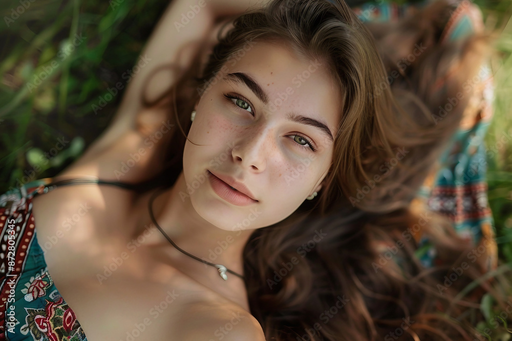 © Tetiana - Generative AI picture of delightful picnic nature park bbq family friends couple together