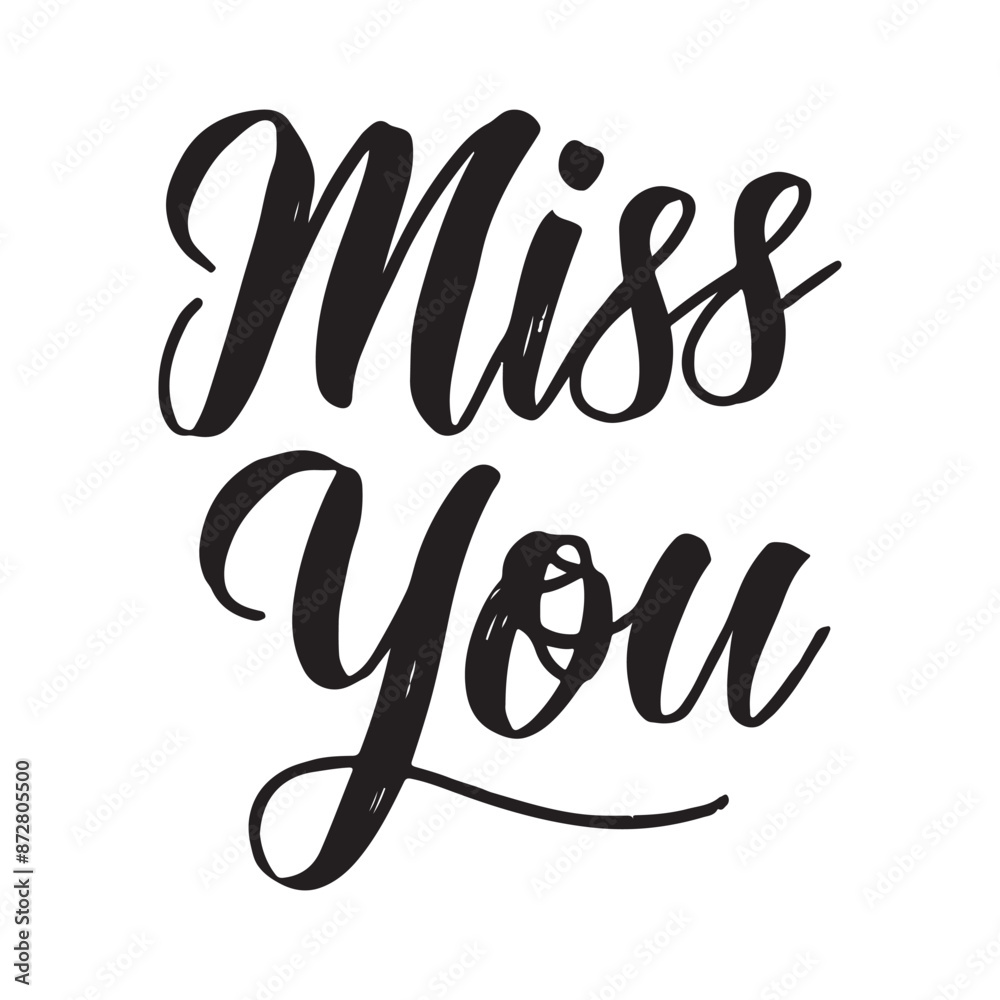 Miss you typography in vector