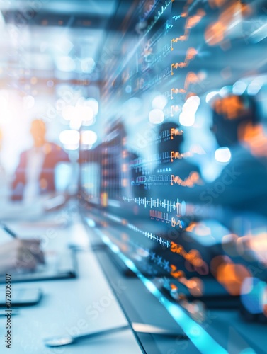 Wallpaper Mural Editorial style photo of a medical conference with experts discussing clinical trial outcomes, large projection of data analysis, engaged audience Torontodigital.ca