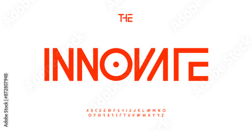 Innovative progressive alphabet with sleek geometric letters in cutting-edge tech-savvy style for modern futuristic typographic design, sci-fi headlines and logos. Contemporary vector typeset