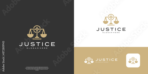 Simple justice or judge logo icon vector. Scale symbol concept for law firm logo design.