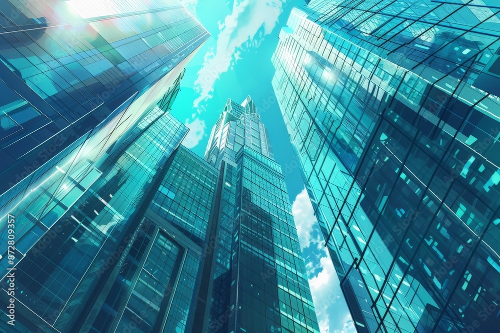 Blue Skyscraper Buildings. Blue Skyscraper Buildings.