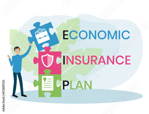 EIP economic insurance plan acronym. business concept background. Vector illustration for website banner, marketing materials, business presentation
