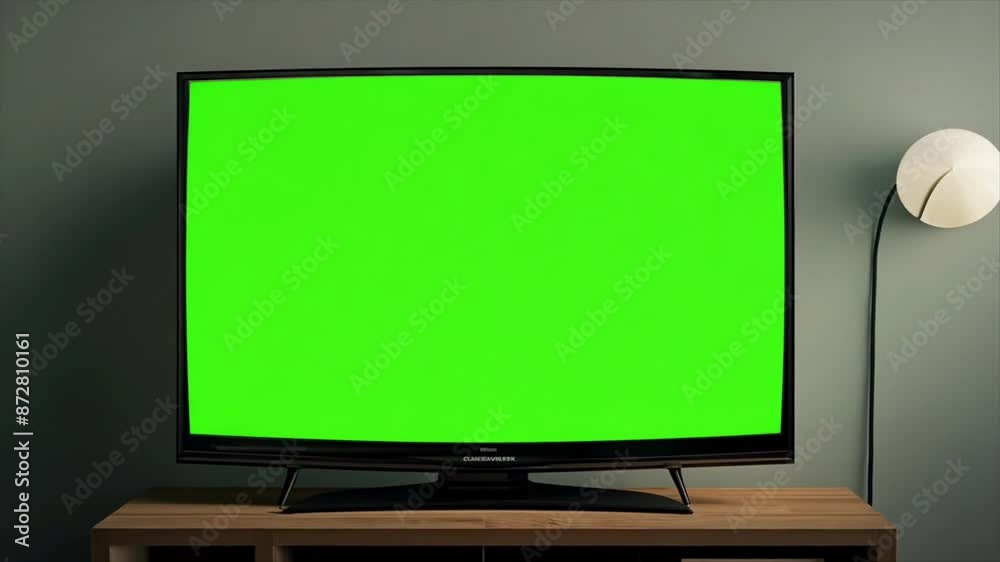 modern flat screen television set with abstract background and green screen Generative AI modern flat screen television set with abstract background and green screen Generative AI