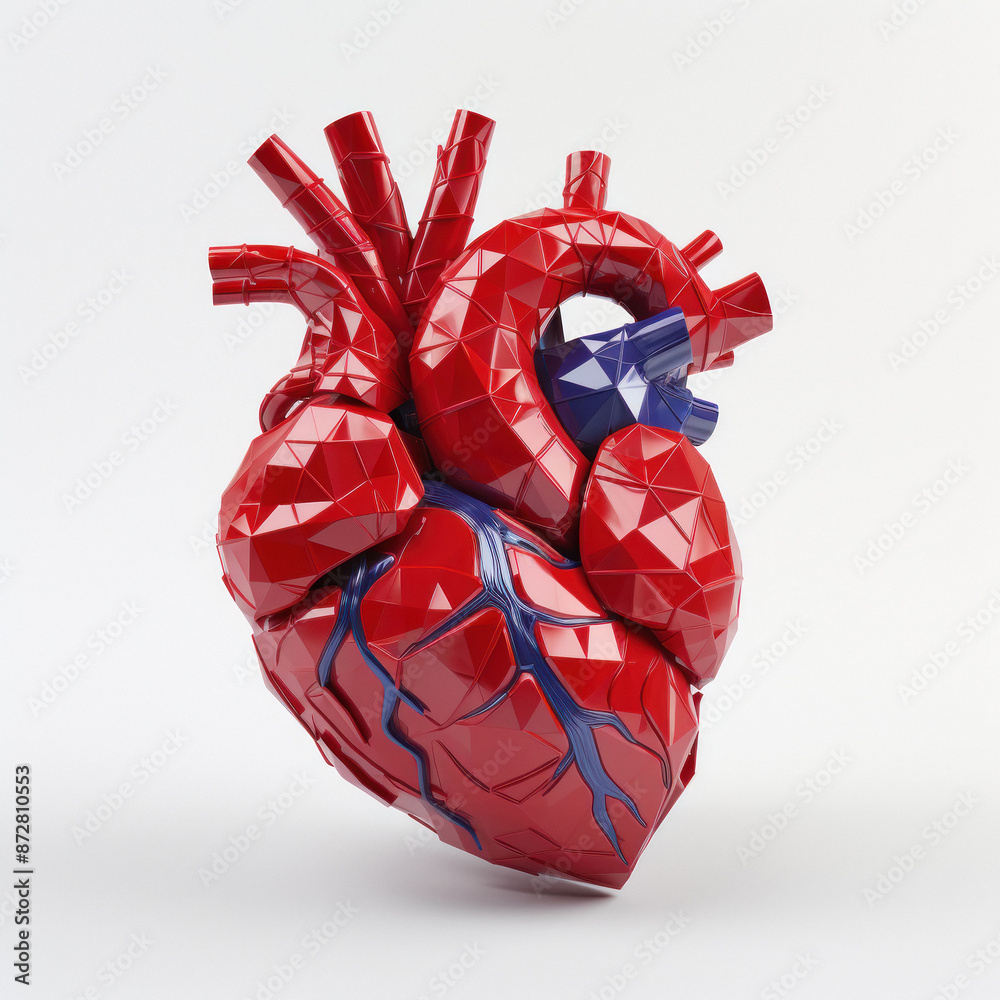 Naklejka premium human heart model on white background