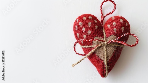 Valentine s Day Gift Heart shaped Homemade Toy on White Background
