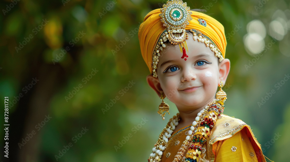 cute little boy wearing krishna costume cute little boy wearing krishna costume