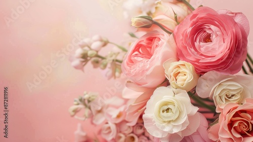 Flower bouquet background with space for text Elegant floral image for invites