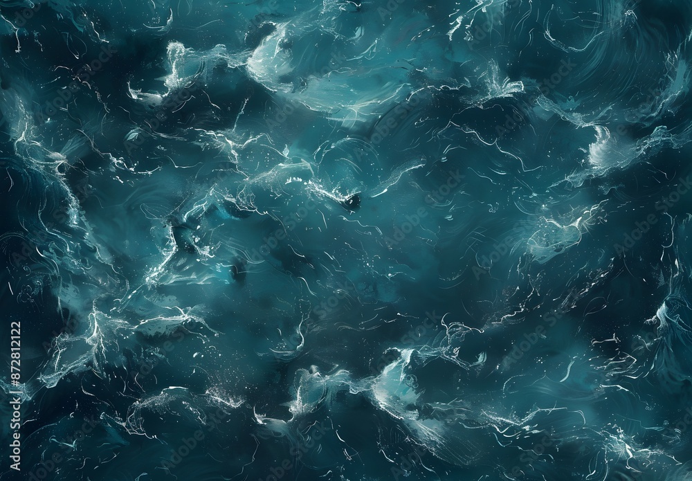 Hyperrealistic Ocean Waves Top View Hyperrealistic Ocean Waves Top View