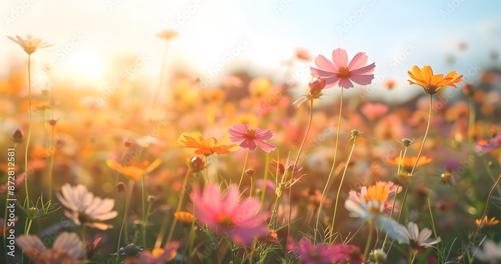 Vibrant Wildflower Field at Sunset Vibrant Wildflower Field at Sunset