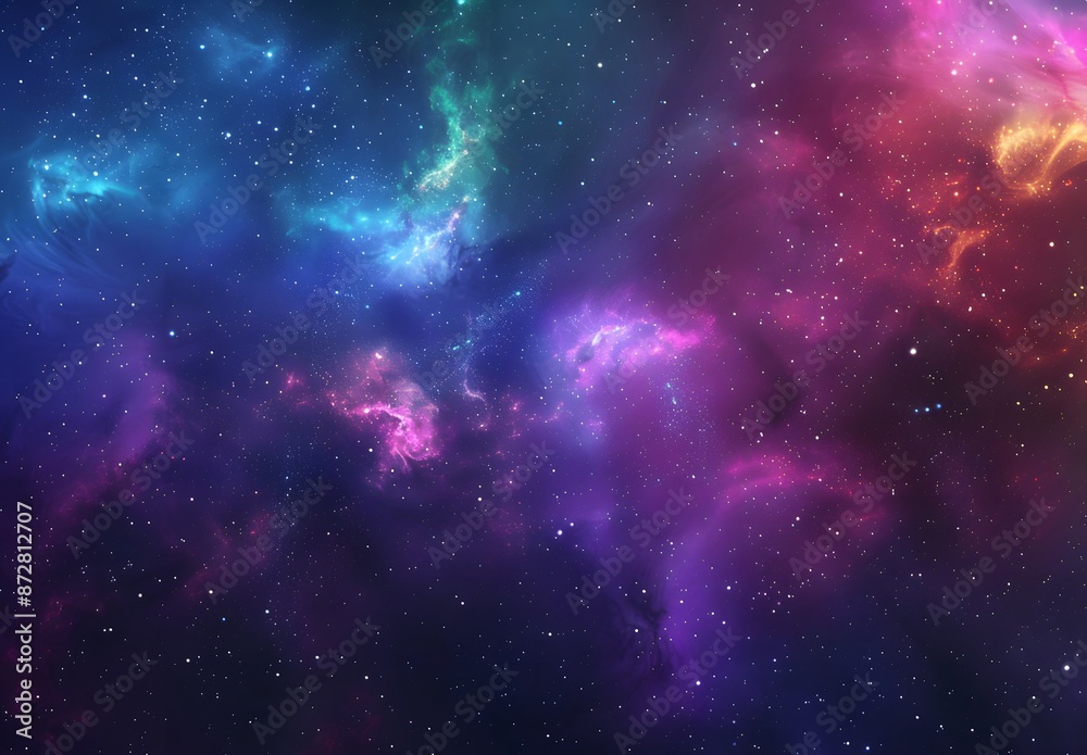 Fototapeta premium Vibrant Galaxy Background with Nebulae and Stars