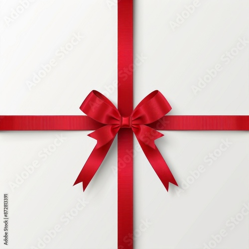 White Gift Box With Red Bow