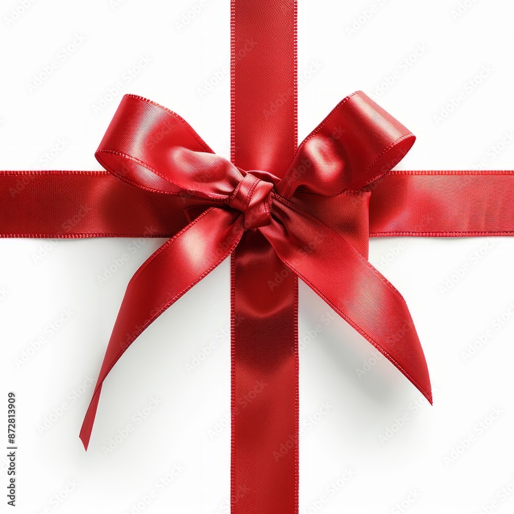 Red Ribbon on White Background Red Ribbon on White Background