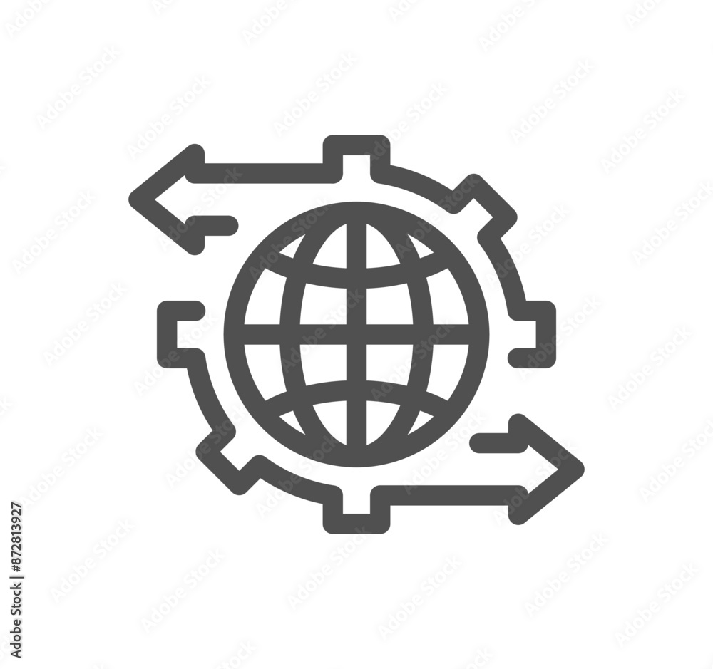Global business related icon outline and linear vector.
Global business related icon outline and linear vector.