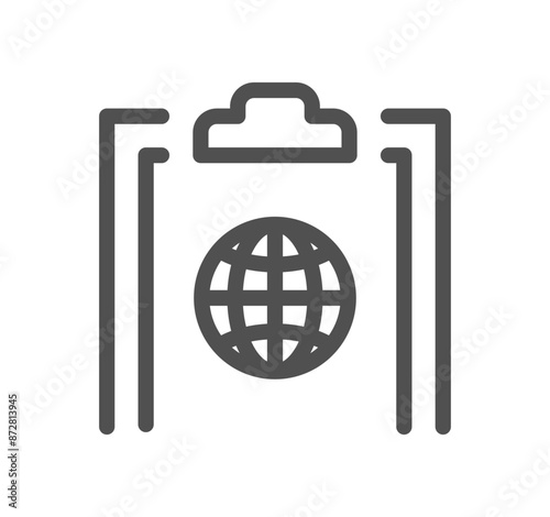 Global business related icon outline and linear vector.	
