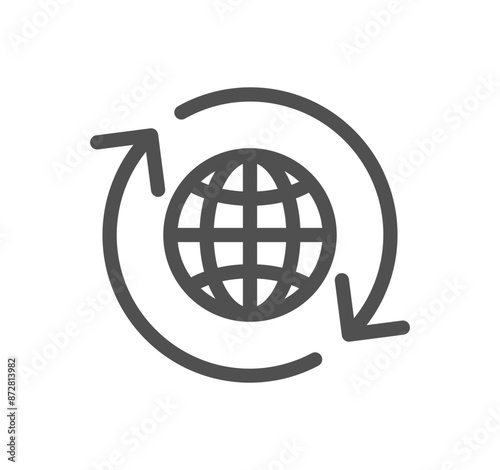 Globe related icon outline and linear vector.	
