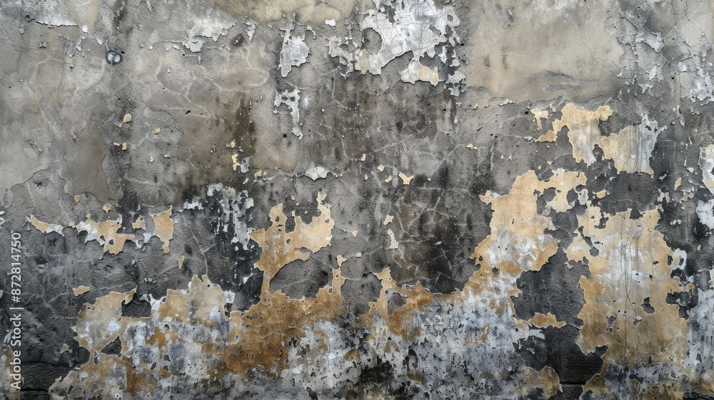 Obraz premium The aged grimy gray wall surface
